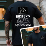 Professional Cleaning Logo Washing Window Cleaner T-Shirt<br><div class="desc">Boost your company’s professional image with our Professional Cleaning Logo Washing Window Cleaner T-Shirt, designed with the specific needs of the cleaning industry in mind. Featuring a custom power washing logo, these shirts are perfect for businesses specialising in solar panel cleaning, residential, and commercial window cleaning services. The design is...</div>