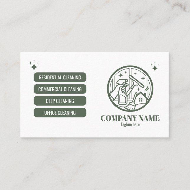 Professional Cleaning Service Business Card (Front)