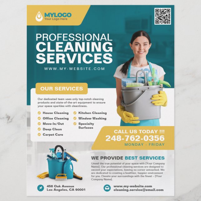 Professional Cleaning Service Business Flyer (Front)