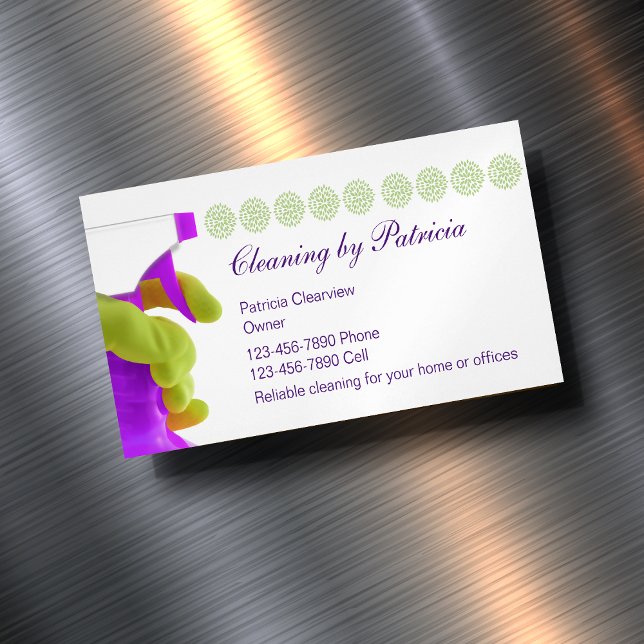Professional Cleaning Service Magnetic Business Card (Creator Uploaded)