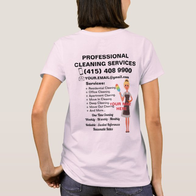 Professional Cleaning Service T-Shirt (Back)