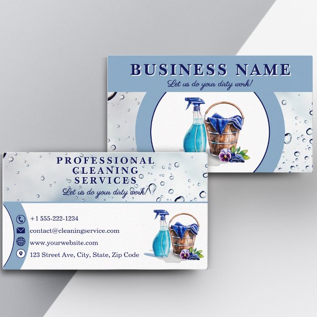 Professional cleaning service with slogan  business card (Creator Uploaded)