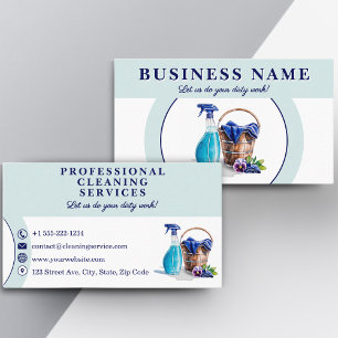 Professional cleaning service with slogan  business card