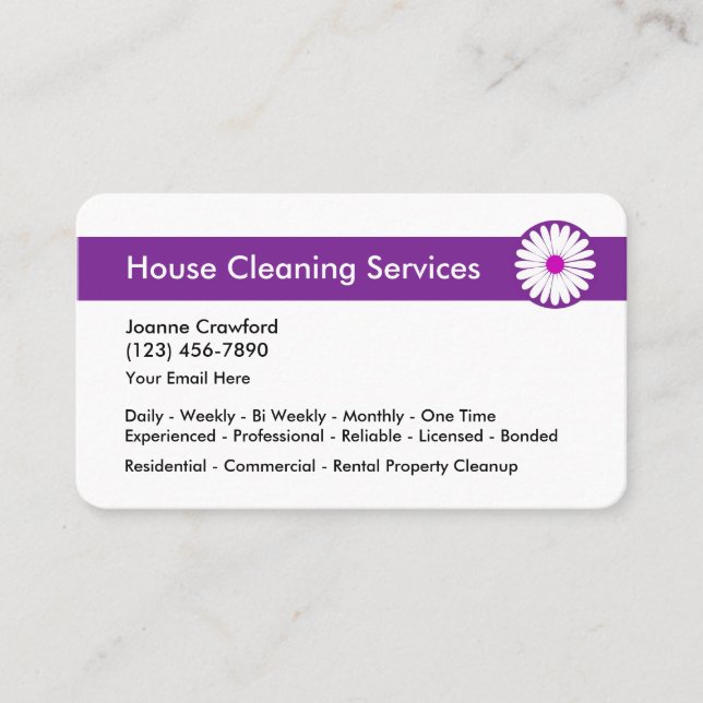 Professional Cleaning Services Business Card (Front)