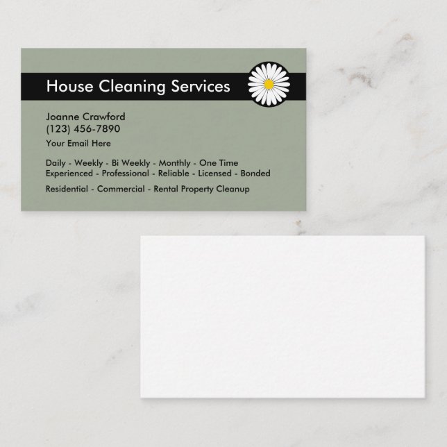 Professional Cleaning Services Business Card (Front/Back)