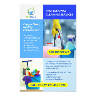 Professional Cleaning Services Business Flyer  Photo Print