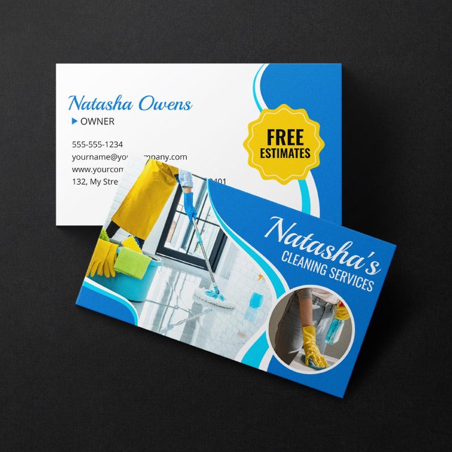 Professional Cleaning Services Maid House Keeper Business Card (Creator Uploaded)