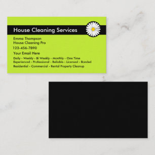Professional Cleaning Services Modern Daisy Design Business Card