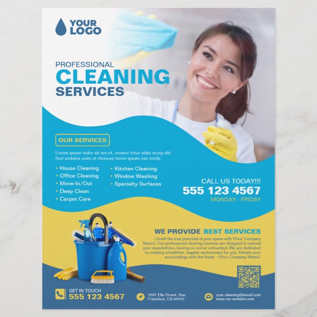 Professional Cleaning Services - (Template) Flyer (Front)