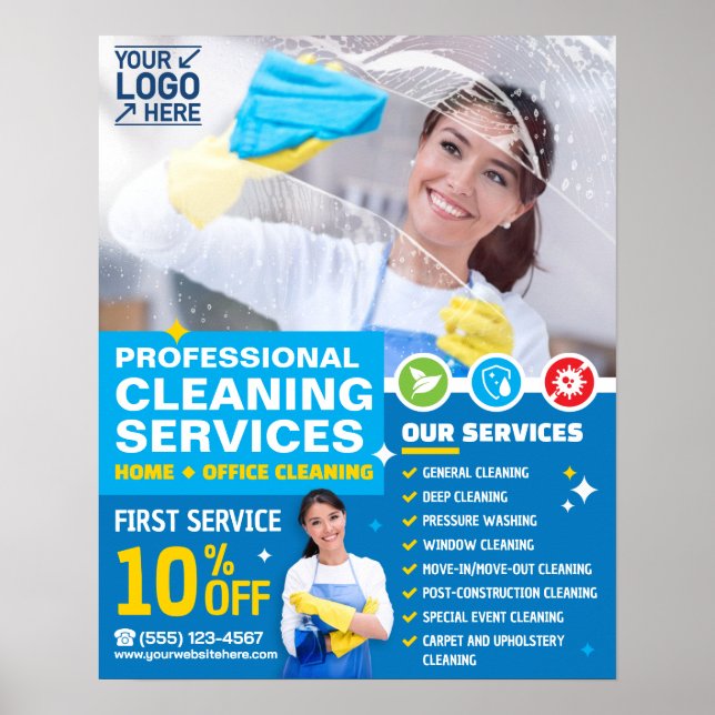 Professional Cleaning Services - Template Poster (Front)
