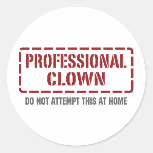 Professional Clown Classic Round Sticker