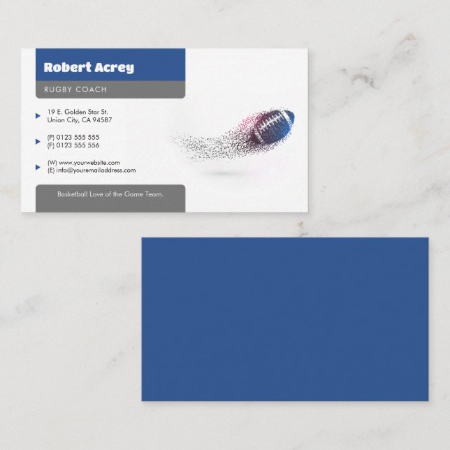 Professional Coach | American Football Sport Business Card (Front/Back)