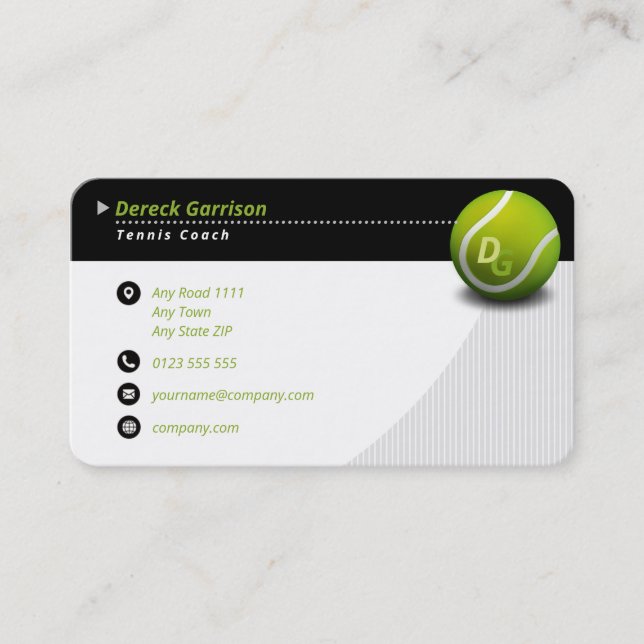 Professional Coach | Tennis Master Sport Business Card (Front)