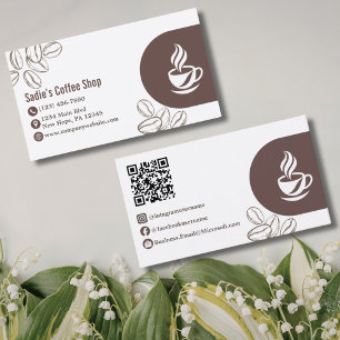 Professional Coffee Shop Barista Modern Custom Business Card