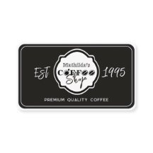Professional Coffee Shop Personalised Logo Black 