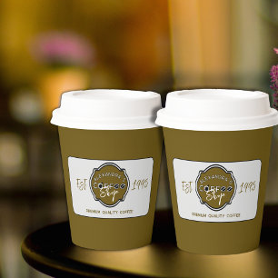Professional Coffee Shop Personalised Logo Paper Cups