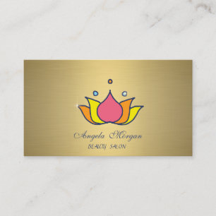 Professional Colourful Lotus Gold Business Card