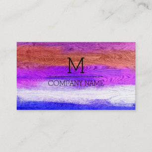 Professional Colourful Modern Wood Monogram #16 Business Card