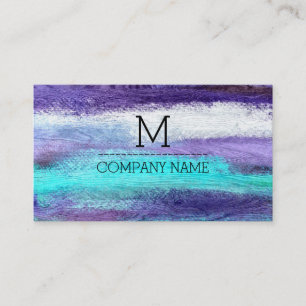 Professional Colourful Modern Wood Monogram #25 Business Card