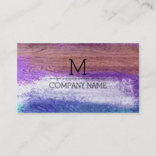 Professional Colourful Modern Wood Monogram #27 Business Card