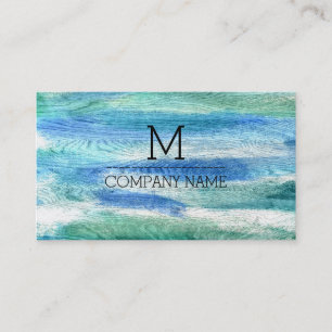 Professional Colourful Modern Wood Monogram #28 Business Card