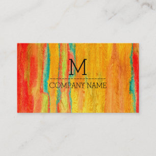Professional Colourful Modern Wood Monogram #7 Business Card
