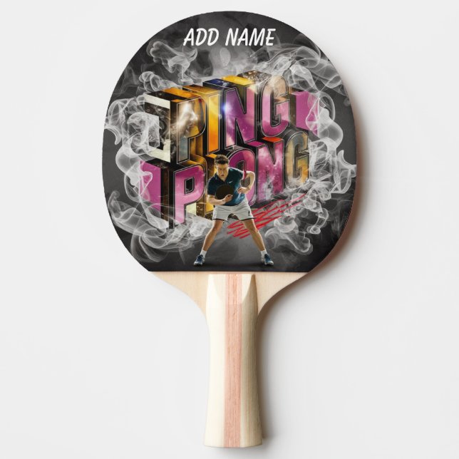 Professional colourful name trendy cool    ping pong paddle (Front)