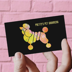 Professional Colourful Poodle Pet Grooming Service Business Card
