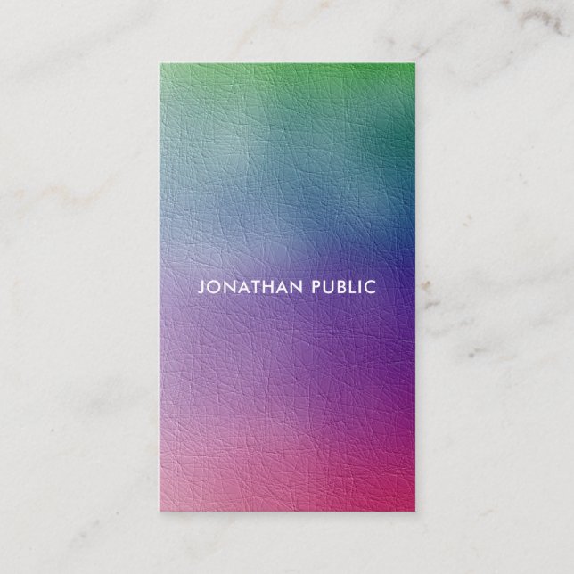 Professional Colourful Template Elegant Simple Business Card (Front)