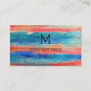 Professional Colourful Wood Monogram Business Card