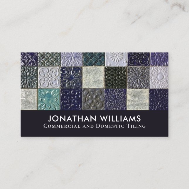 Professional Commercial and Domestic Tiling Busine Business Card (Front)