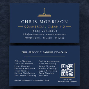 Professional Commercial Cleaning QR Code Business Card