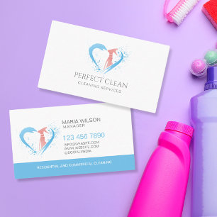 Professional Commercial House Cleaning Services Business Card