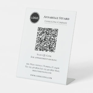Professional Company Appointment Booking QR code Pedestal Sign