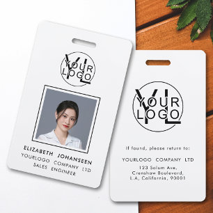 Professional Company Black Logo Employee Photo ID ID Badge