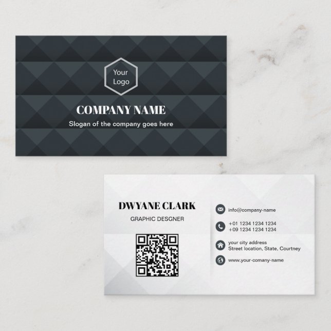 Professional Company Corporate  | add Qr code Business Card (Front/Back)