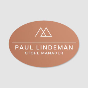 Professional Company Logo Copper Magnetic Employee Name Tag