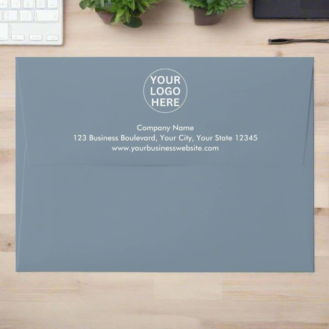 Professional Company Logo Dusty Blue Envelope (Creator Uploaded)