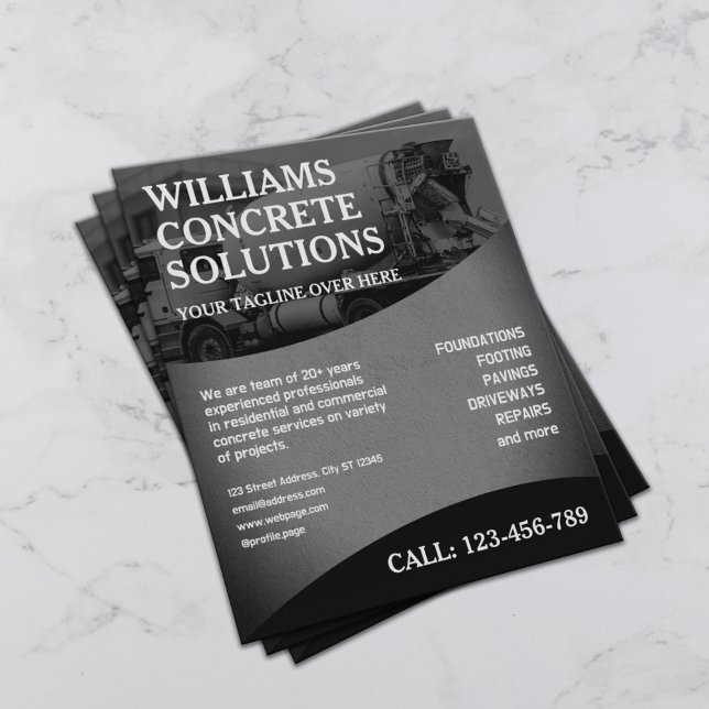 Professional concrete company flyer (Creator Uploaded)