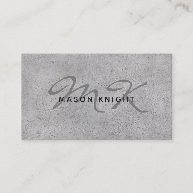 Professional Concrete Slate Stone Grunge Design Business Card (Front)
