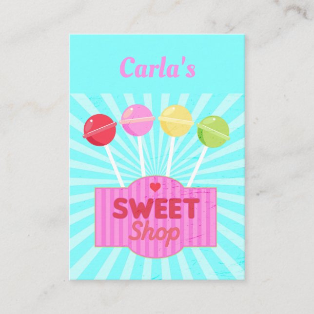 Professional Confectioner Sweet Shop Candy Store Business Card (Front)