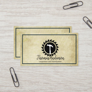 Professional Construction and Carpenter Wood Plane Business Card