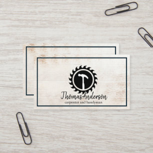 Professional Construction and Carpenter Wood Plane Business Card