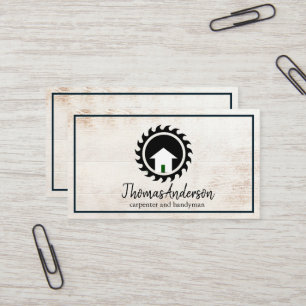 Professional Construction and Carpenter Wood Plane Business Card