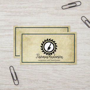 Professional Construction and Carpenter Wood Plane Business Card