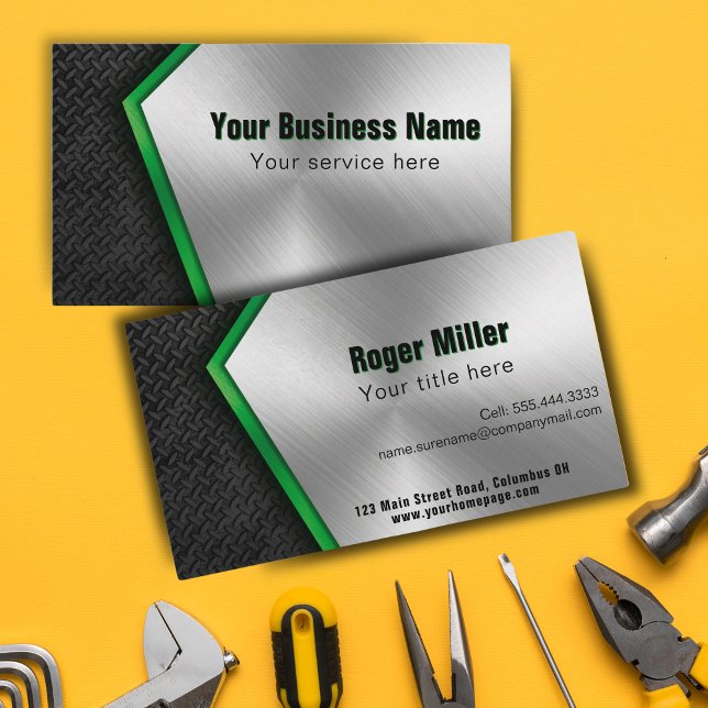 Professional Construction Builder Metal Business Card (Creator Uploaded)