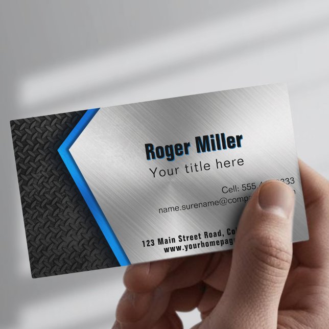 Professional Construction Builder Metal Business Card (Creator Uploaded)