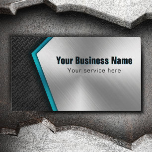 Professional Construction Builder Metal Business Card
