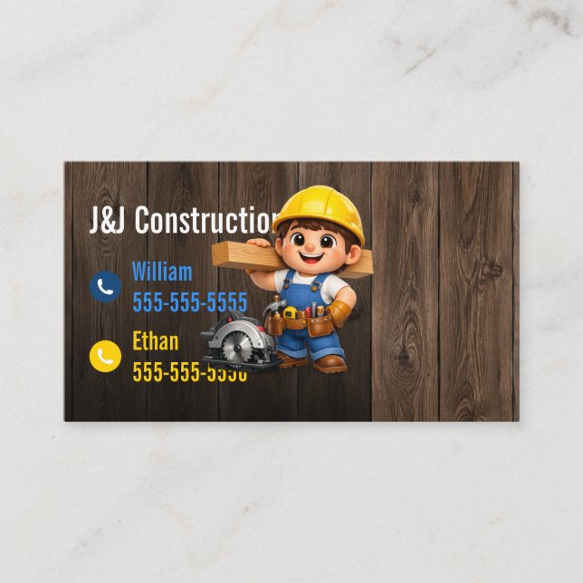 Professional Construction Company Business Card (Front)