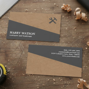 Professional Construction Contractor & Handyman Business Card
